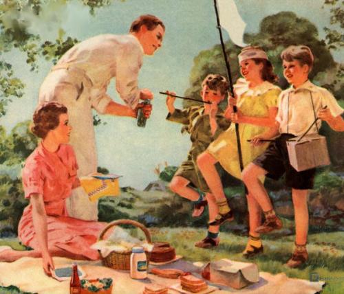 Family at a picnic