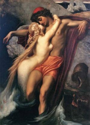 Frederick leighton 1858 le pecheur et la sirene