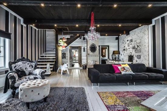Interieur art deco maison en bois